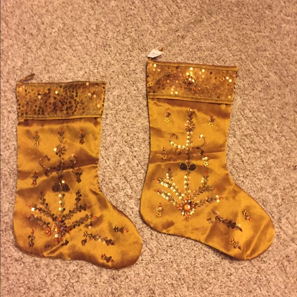 🎈Flash sale🎈NWT 2 gold Christmas stocking - Picture 4 of 7